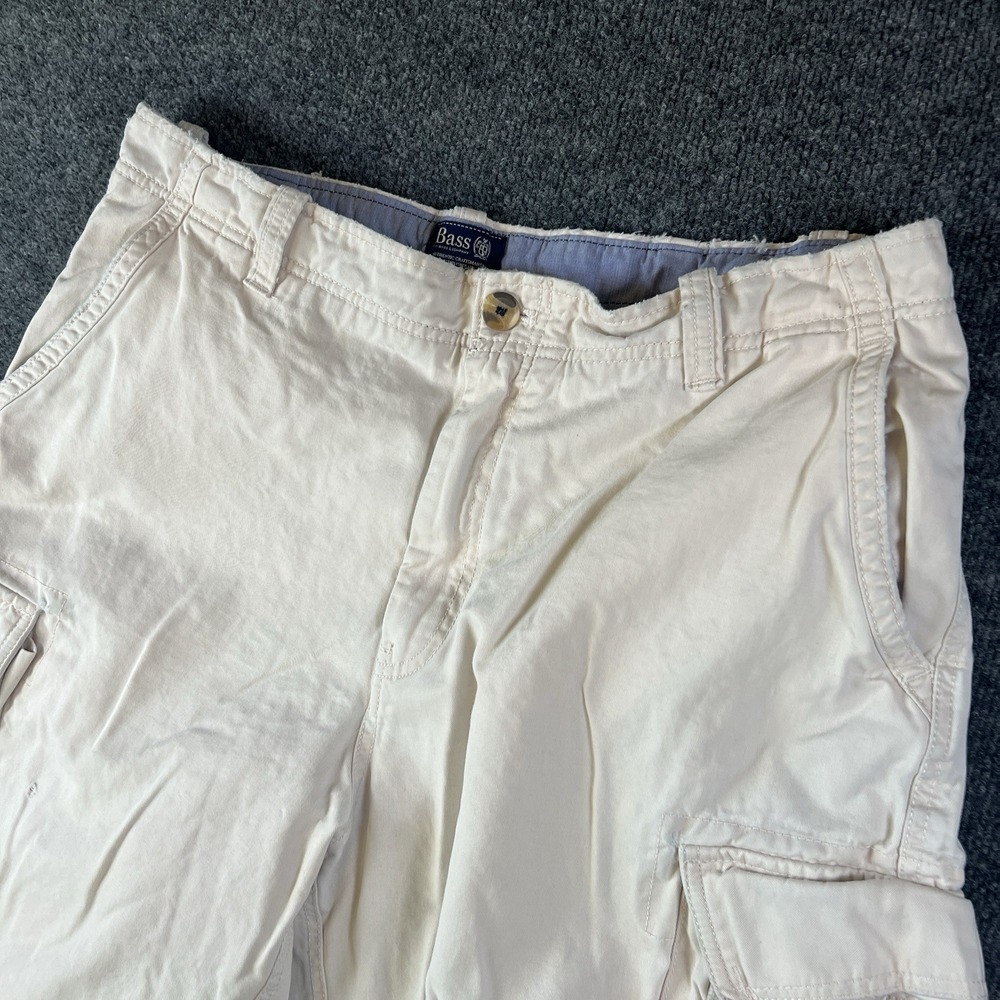 G.H. Bass &‎ Co Men's Cargo Shorts Khaki Beige 100% Cotton Size 36  Relaxed Fit